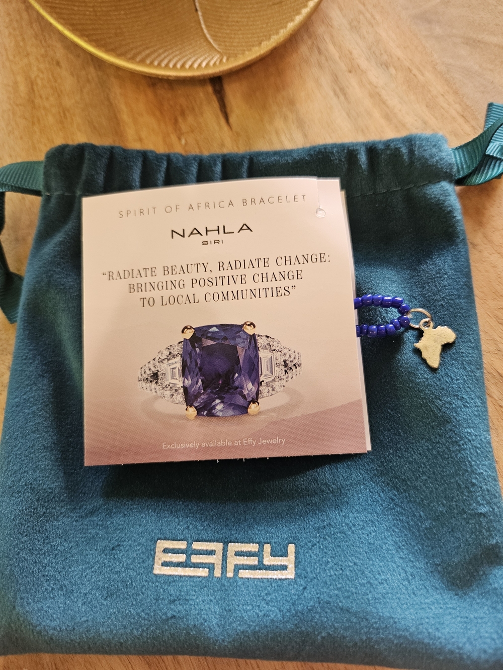 Effy Blue Beaded Africa Charm Bracelet